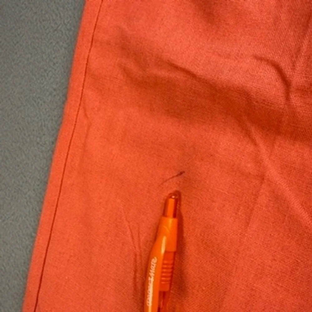 TRUST Pleated Linen Blend Trousers Relaxed Fit 34x32 (FIT 34x28) Orange Pants